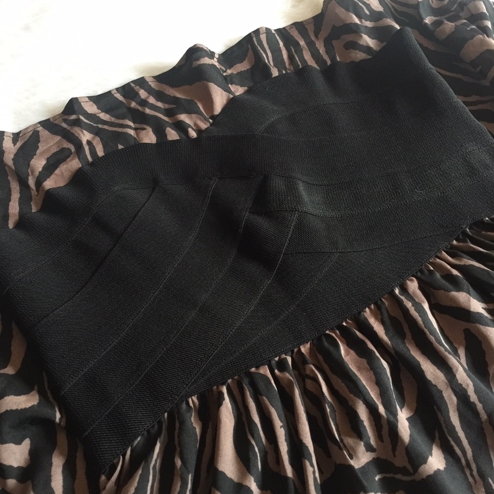 Frederick's of Hollywood Strapless Zippered Black/Brown Dress 2XL